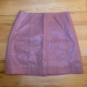 Free People Vegan Mini Skirt in Light Pink